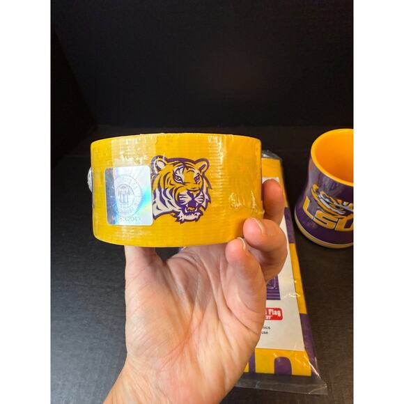 LSU Tigers Lot Mug, Duck Tape 10 yds, & 2007 Natl. Champs Flag - Picture 4 of 13